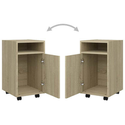 Beistellschrank mit Rollen Sonoma-Eiche 33x38x60 cm