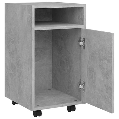 Beistellschrank mit Rollen Betongrau 33x38x60 cm Holzwerkstoff