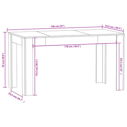 Esstisch Betongrau 140x74,5x76 cm Holzwerkstoff