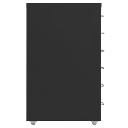 Aktenschrank mit Rollen Schwarz 28x41x69 cm Metall