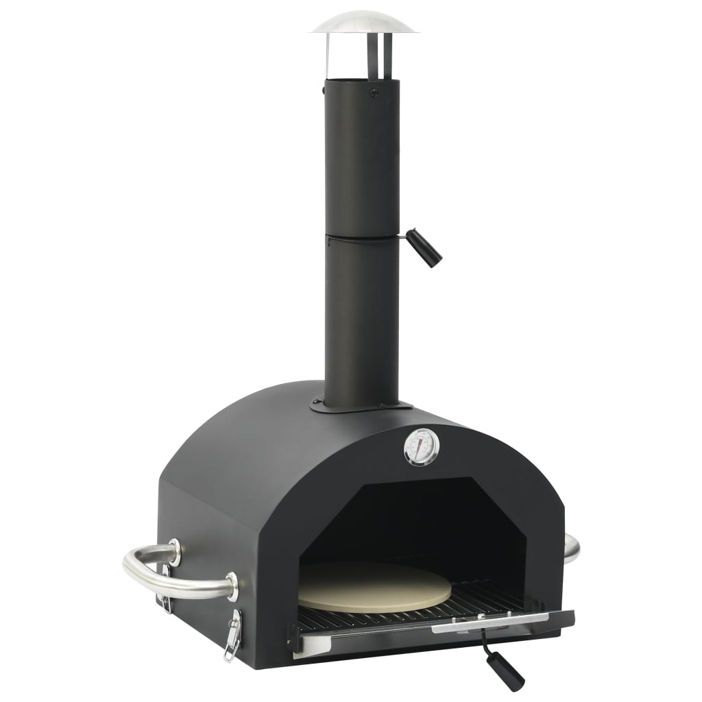 3-in-1 Outdoor-Pizzaofen & Grill Schwarz