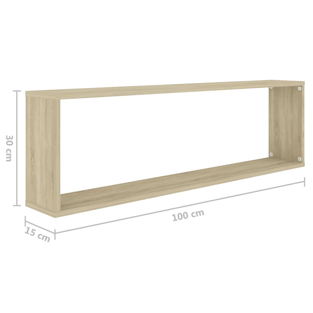 Würfelregale 4 Stk. Sonoma-Eiche 100x15x30 cm Holzwerkstoff