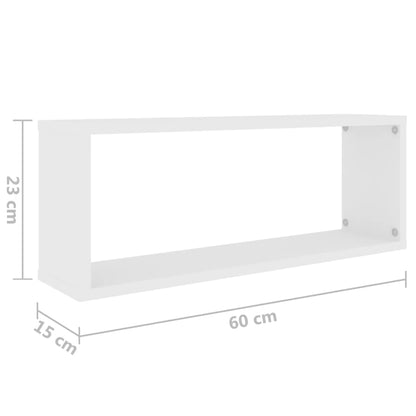 Würfelregale 2 Stk. Weiß 60x15x23 cm Holzwerkstoff