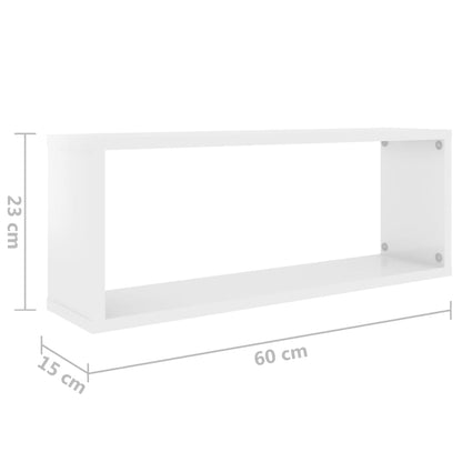 Würfelregale 6 Stk. Hochglanz-Weiß 60x15x23 cm Holzwerkstoff