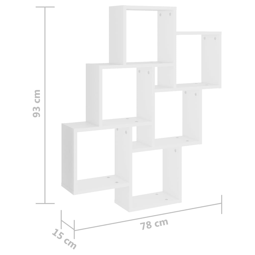 Würfelregal Weiß 78x15x93 cm Holzwerkstoff