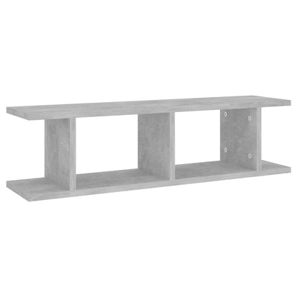 Wandregale 2 Stk. Betongrau 75x18x20 cm Holzwerkstoff