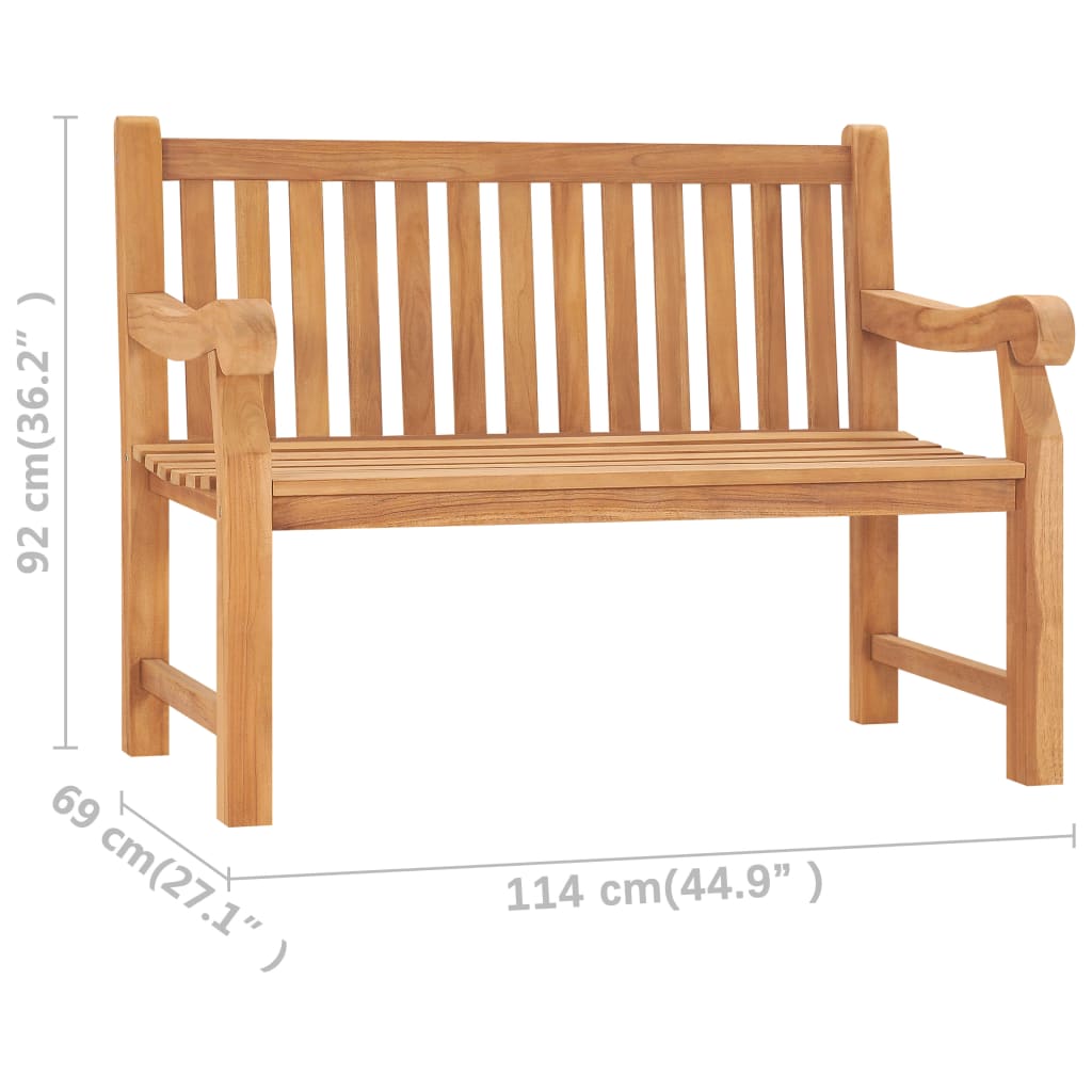 Gartenbank 114 cm Massivholz Teak