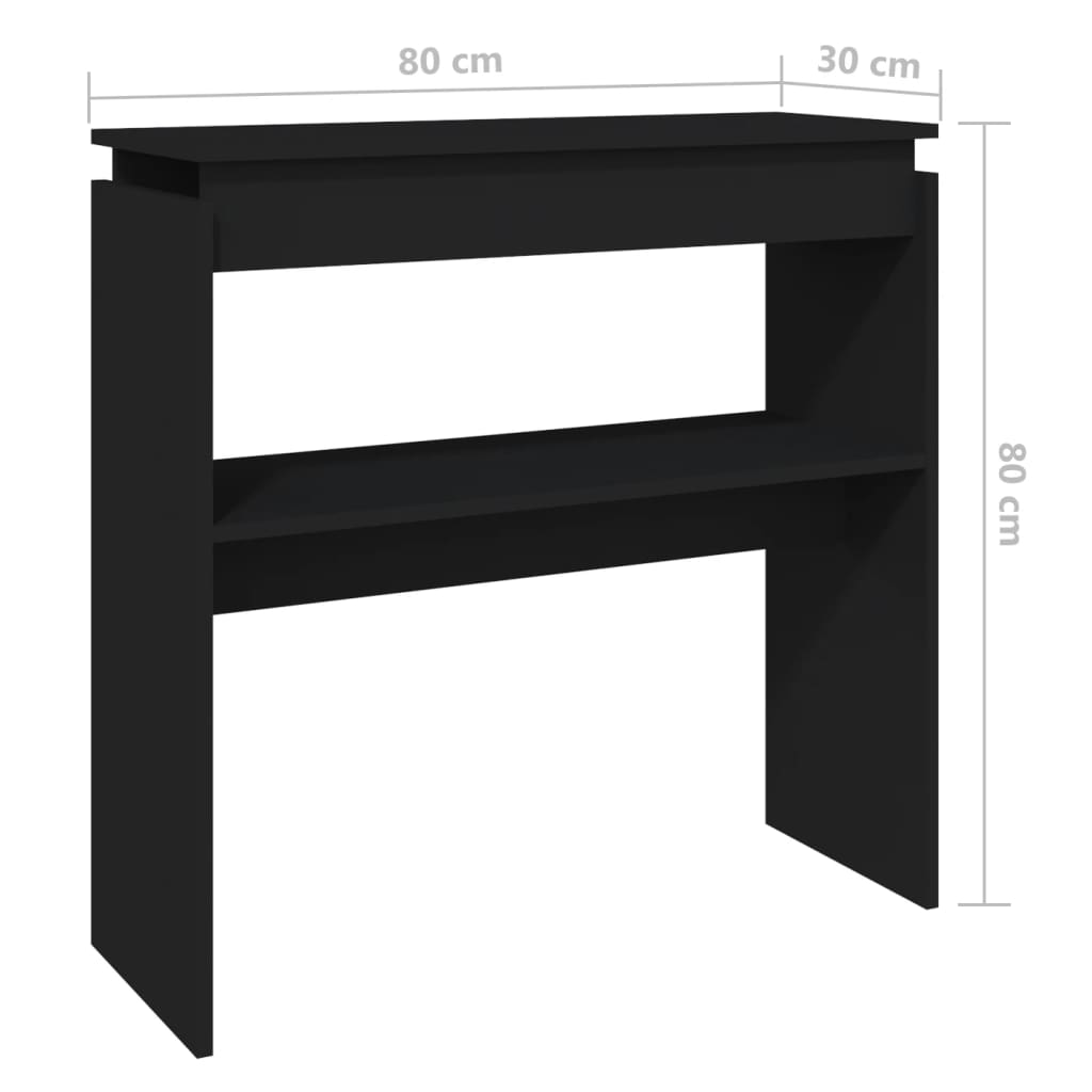 Konsolentisch Schwarz 80x30x80 cm Holzwerkstoff