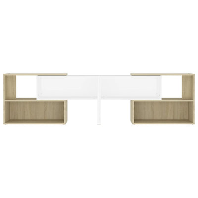 TV-Schrank Weiß und Sonoma-Eiche 149x30x52 cm Holzwerkstoff