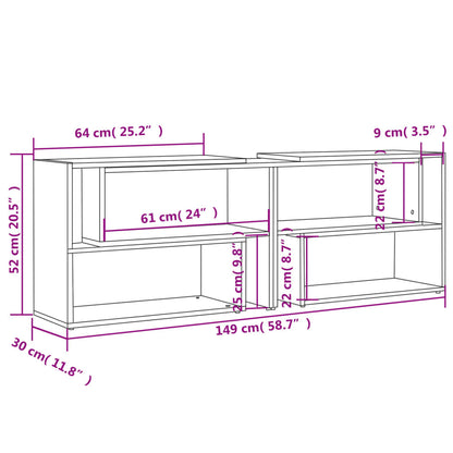 TV-Schrank Weiß und Sonoma-Eiche 149x30x52 cm Holzwerkstoff