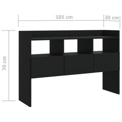 Sideboard Schwarz 105x30x70 cm Holzwerkstoff