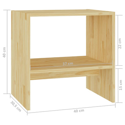 Nachttische 2 Stk. 40x30,5x40 cm Massivholz Kiefer