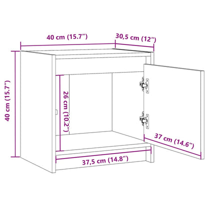 Nachtschrank Weiß 40x30,5x40 cm Massivholz Kiefer