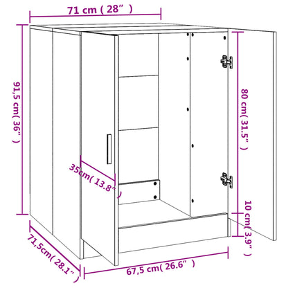 Waschmaschinenschrank Schwarz 71x71,5x91,5 cm