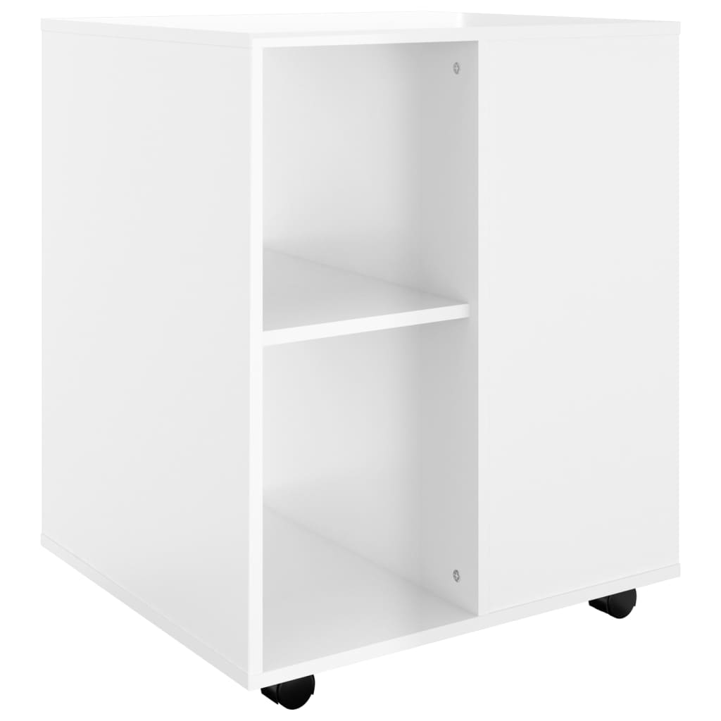 Rollschrank Hochglanz-Weiß 60x53x72 cm Holzwerkstoff