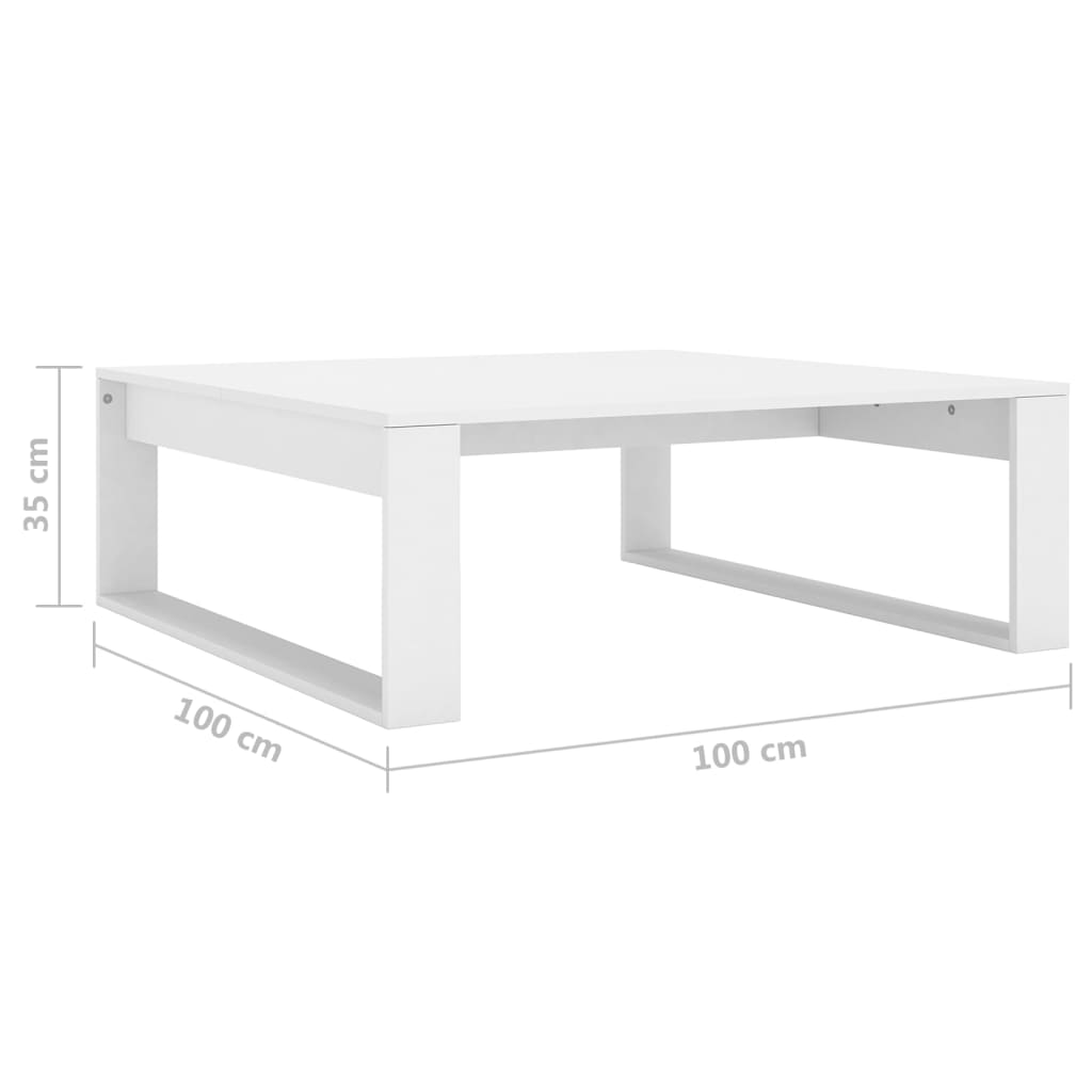 Couchtisch Weiß 100x100x35 cm Holzwerkstoff