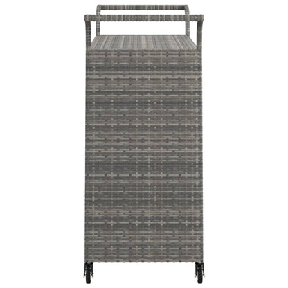 Barwagen mit Schublade Grau 100x45x97 cm Poly Rattan