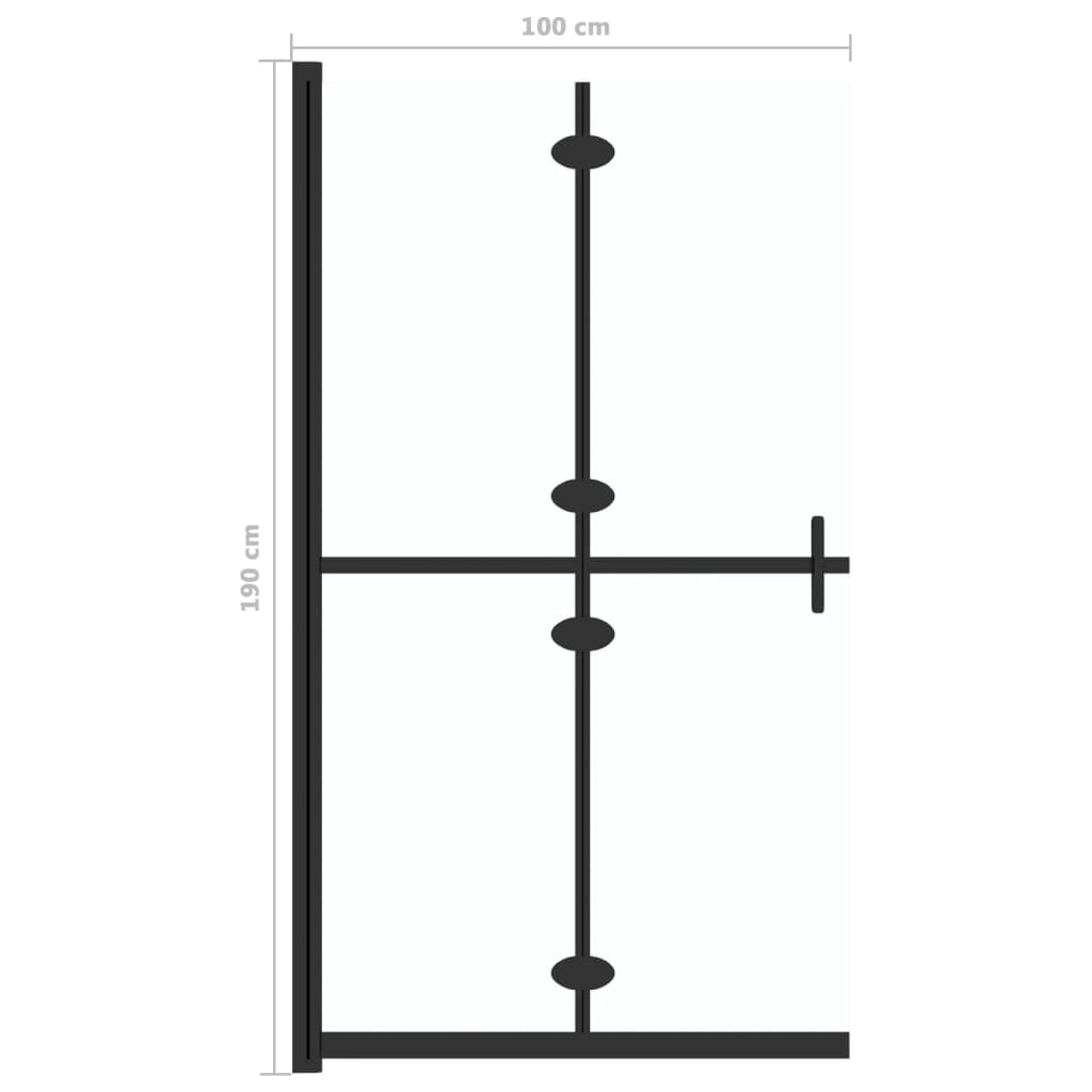 Faltbare begehbare Duschwand Transparentes ESG Glas 100x190 cm