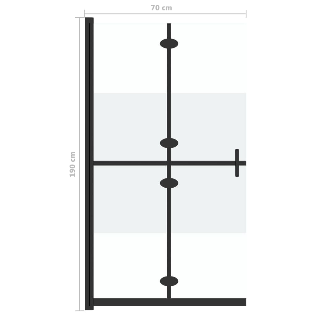 Faltbare begehbare Duschwand Halbmattiertes ESG-Glas 70x190 cm