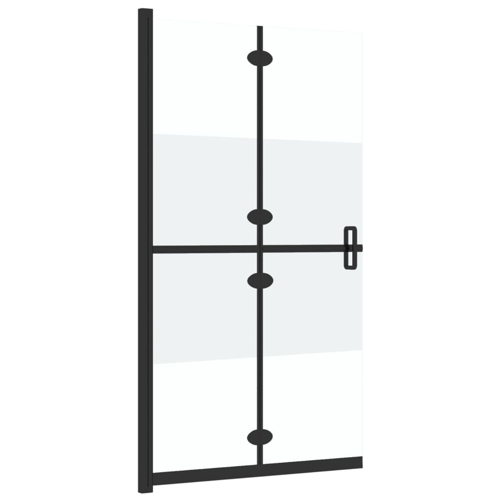 Faltbare begehbare Duschwand Halbmattiertes ESG-Glas 80x190 cm