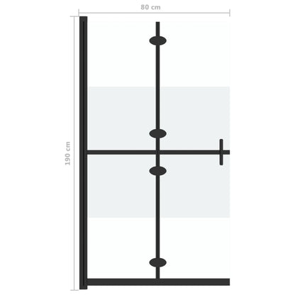 Faltbare begehbare Duschwand Halbmattiertes ESG-Glas 80x190 cm