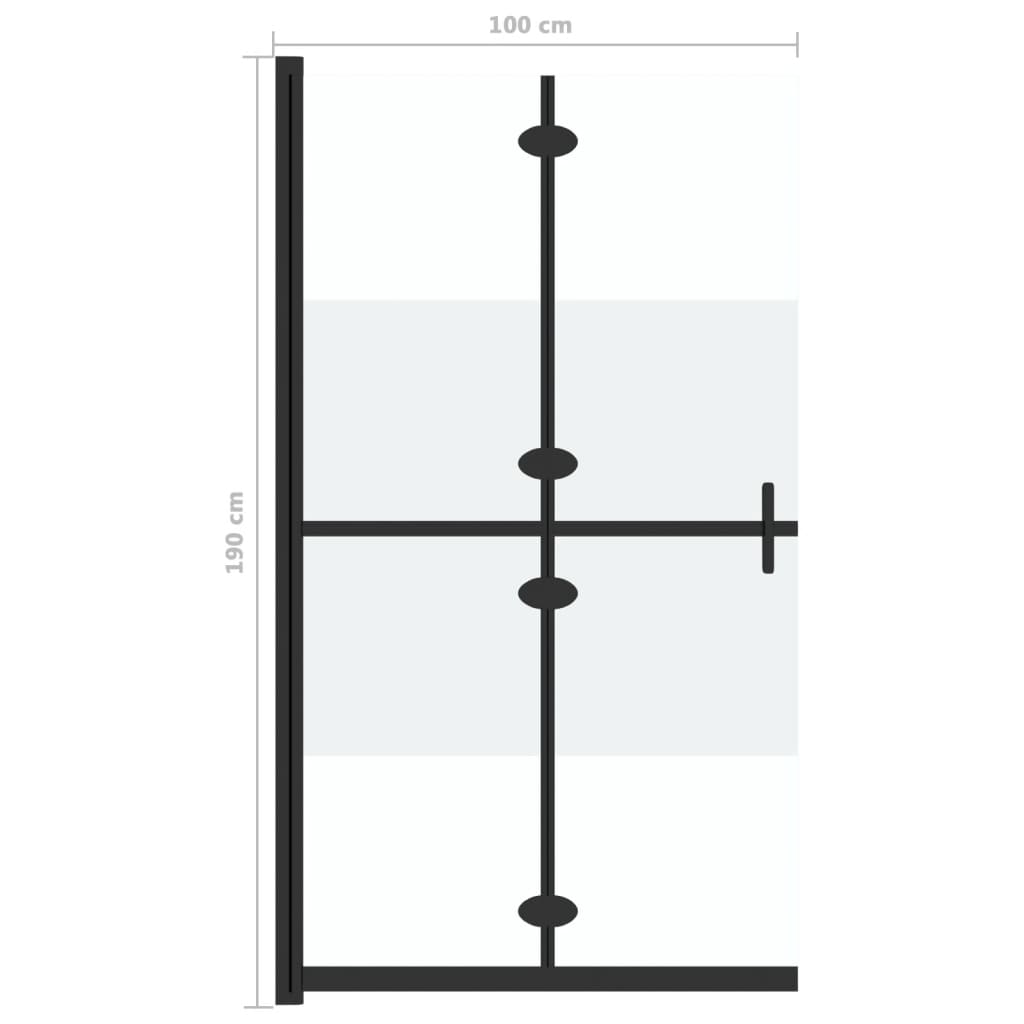 Faltbare begehbare Duschwand Halbmattiertes ESG-Glas 100x190 cm