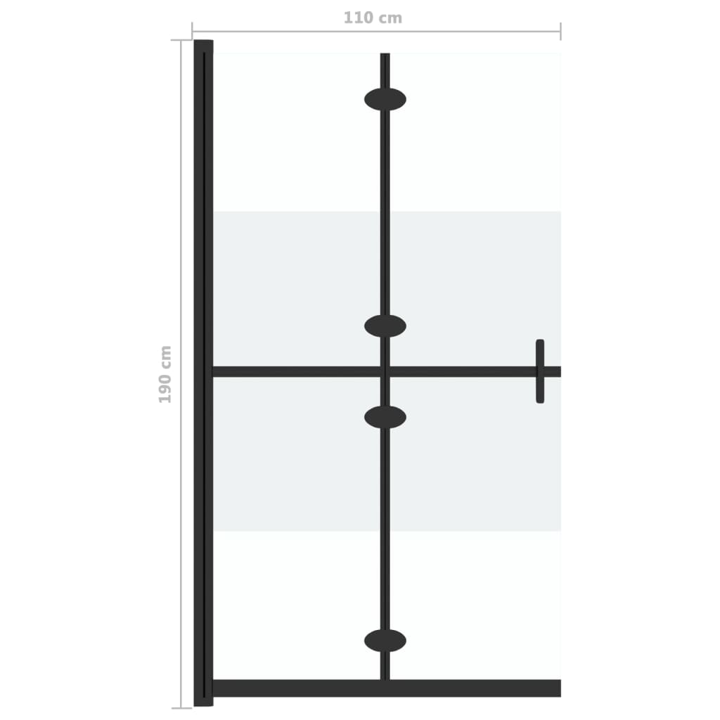 Faltbare begehbare Duschwand Halbmattiertes ESG-Glas 110x190 cm