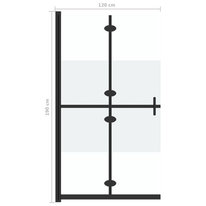 Faltbare begehbare Duschwand Halbmattiertes ESG-Glas 120x190 cm