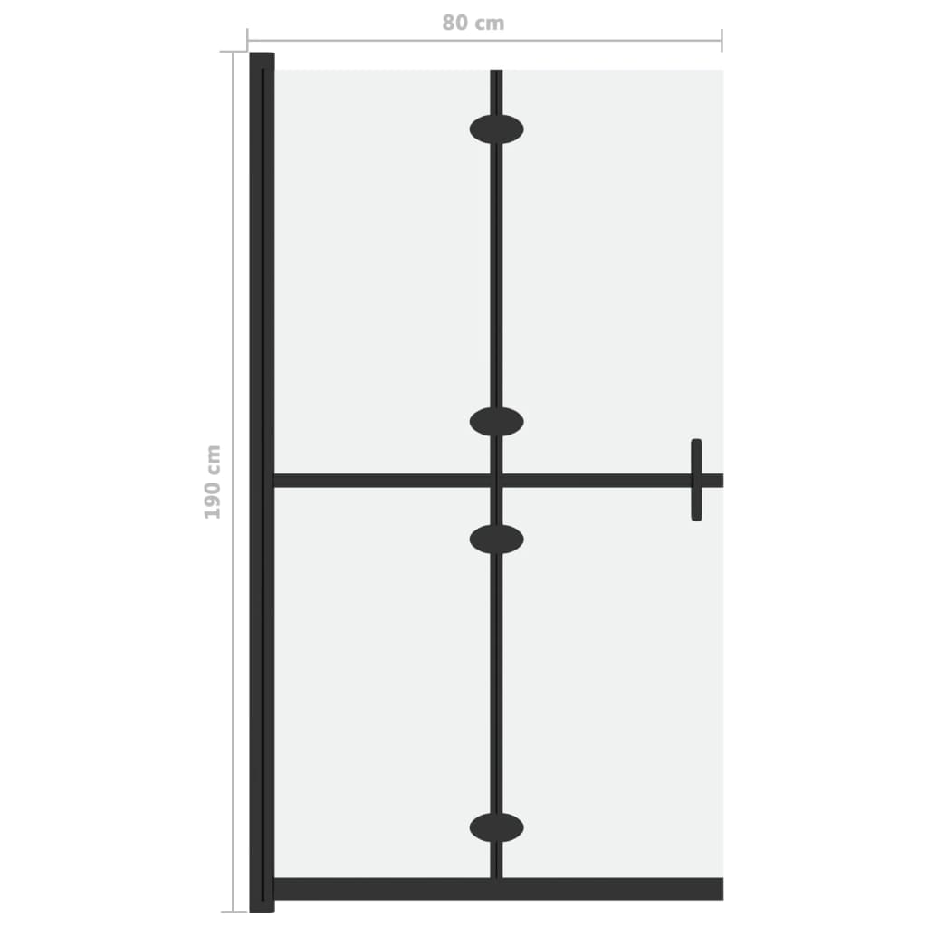 Faltbare begehbare Duschwand ESG-Glas mattiert 80x190 cm