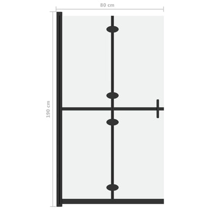 Faltbare begehbare Duschwand ESG-Glas mattiert 80x190 cm