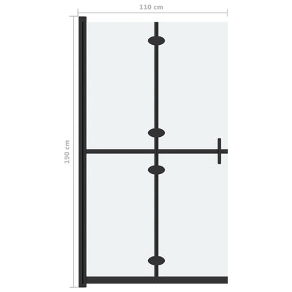 Faltbare begehbare Duschwand ESG-Glas mattiert 110x190 cm