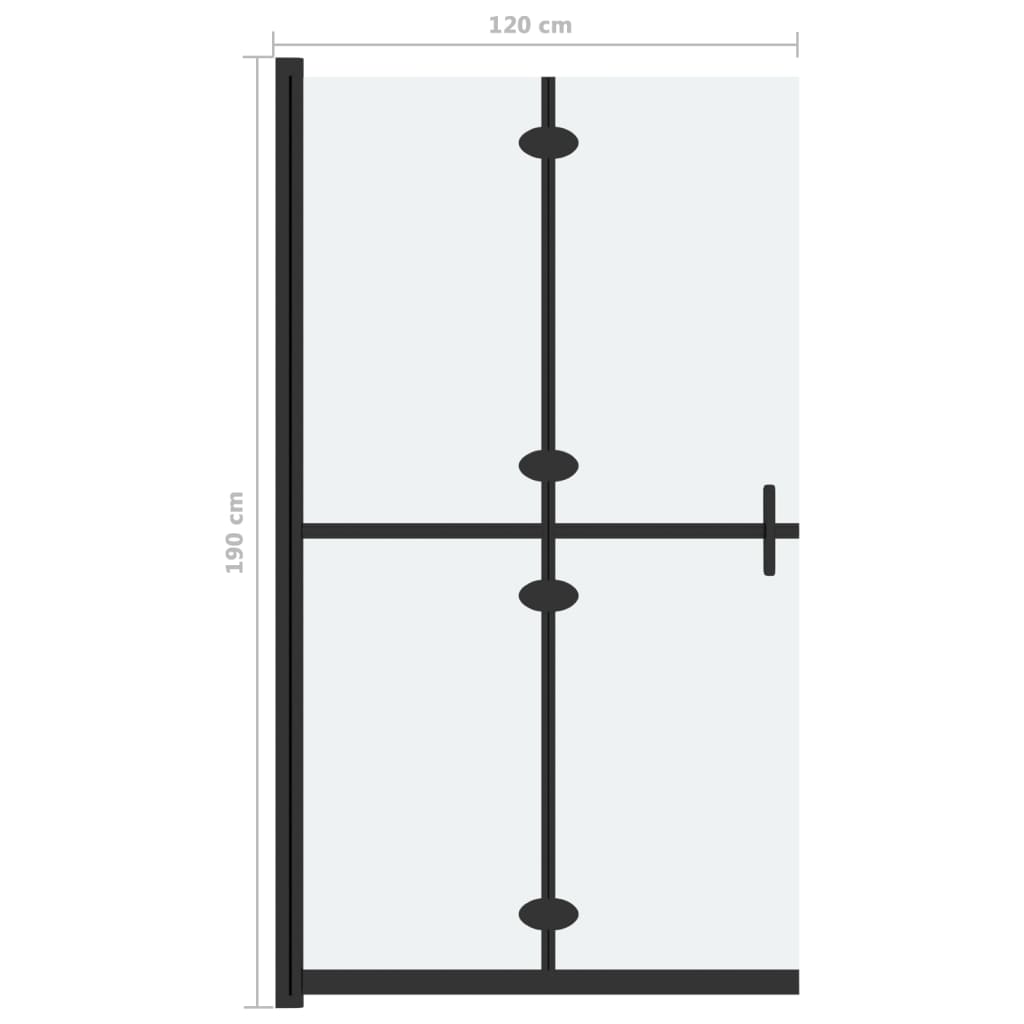 Faltbare begehbare Duschwand ESG-Glas mattiert 120x190 cm