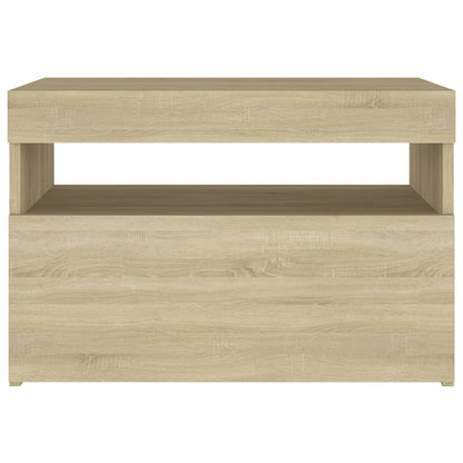 Nachttisch LED-Leuchten Sonoma-Eiche 60x35x40cm Holzwerkstoff