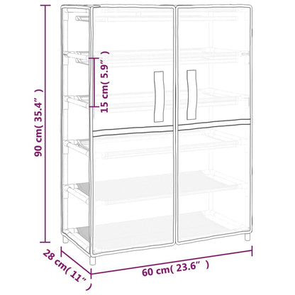 Schuhschrank Schwarz 60x28x90 cm Stoff