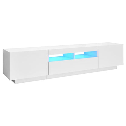 TV-Schrank mit LED-Leuchten Weiß 180x35x40 cm