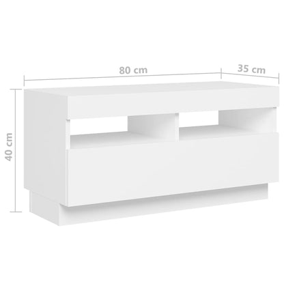 TV-Schrank mit LED-Leuchten Weiß 180x35x40 cm