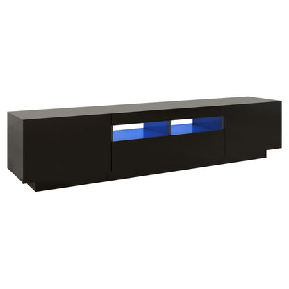 TV-Schrank mit LED-Leuchten Schwarz 180x35x40 cm