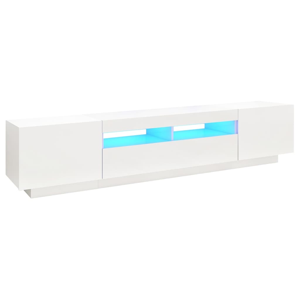 TV-Schrank mit LED-Leuchten Weiß 200x35x40 cm