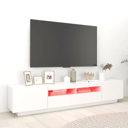 TV-Schrank mit LED-Leuchten Weiß 200x35x40 cm