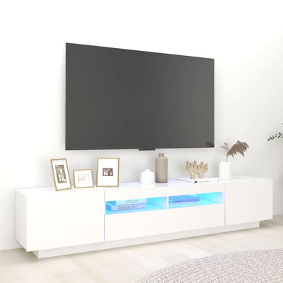 TV-Schrank mit LED-Leuchten Weiß 200x35x40 cm