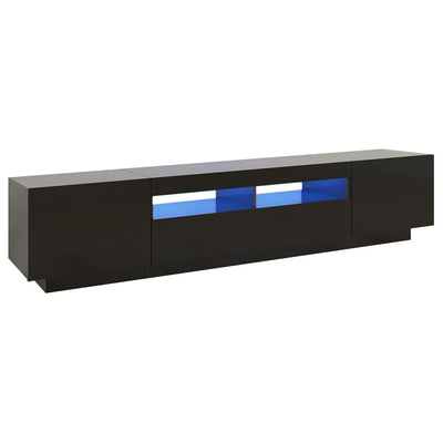 TV-Schrank mit LED-Leuchten Schwarz 200x35x40 cm