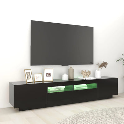 TV-Schrank mit LED-Leuchten Schwarz 200x35x40 cm