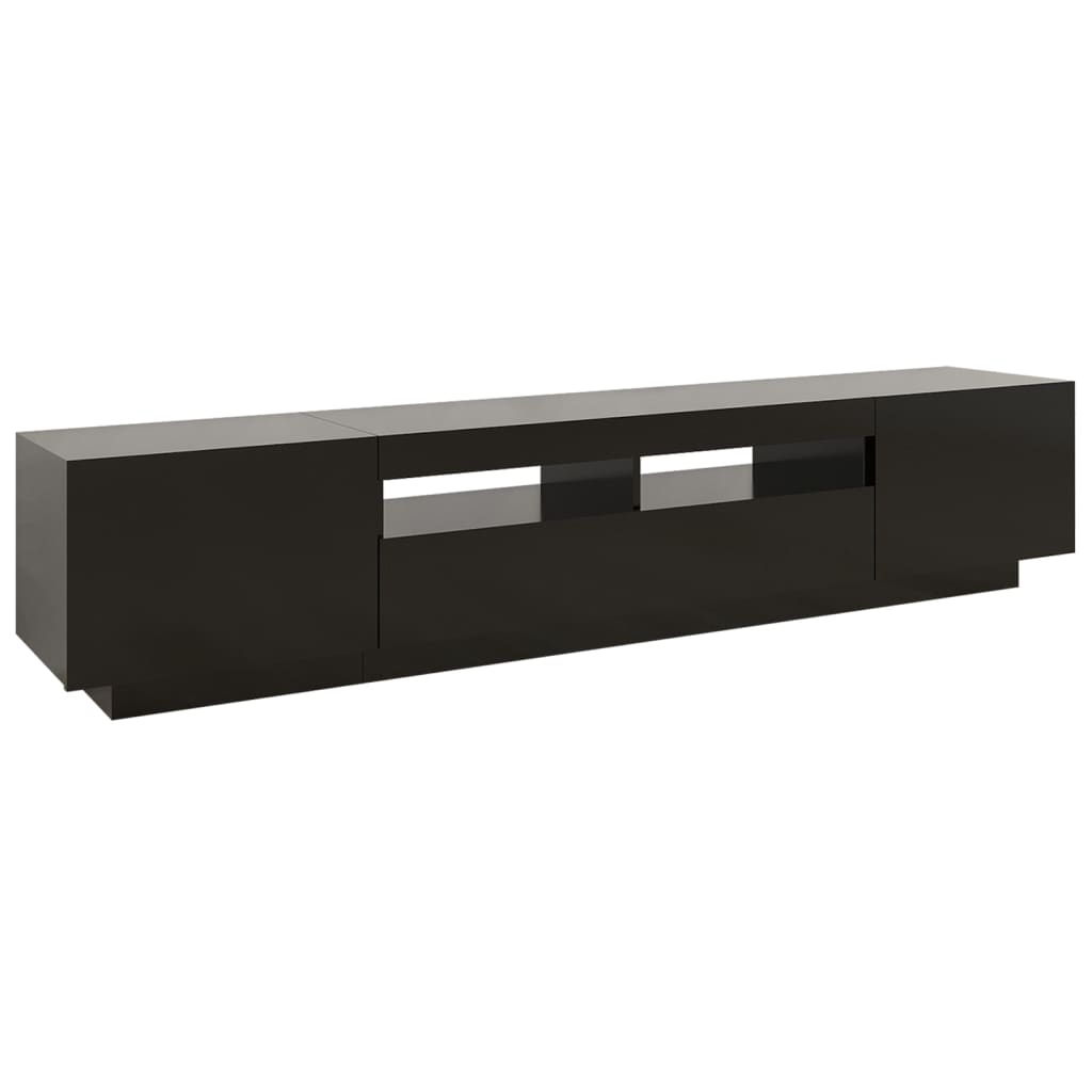 TV-Schrank mit LED-Leuchten Schwarz 200x35x40 cm