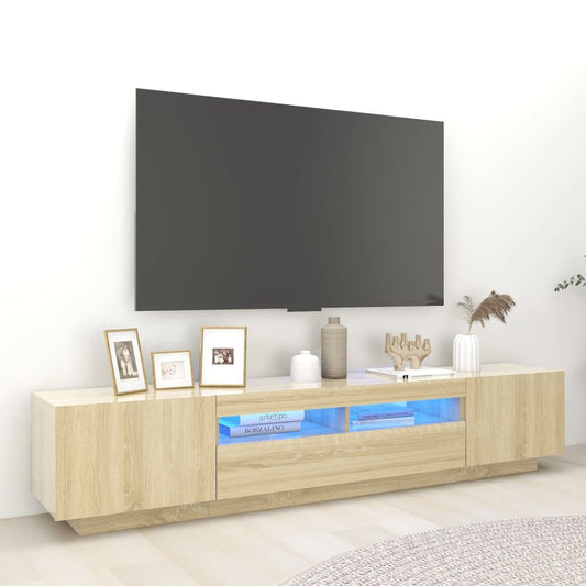 TV-Schrank mit LED-Leuchten Sonoma-Eiche 200x35x40 cm