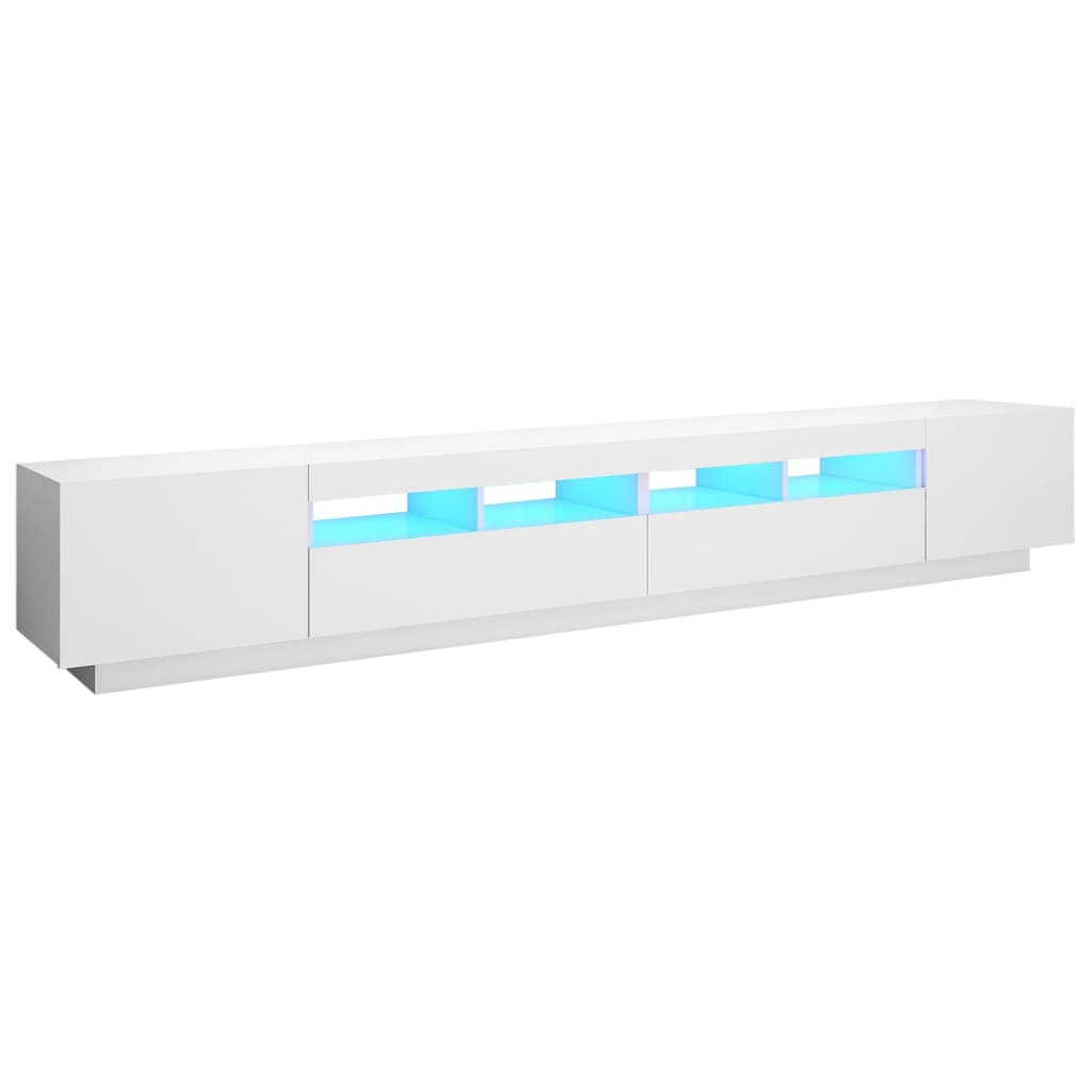 TV-Schrank mit LED-Leuchten Weiß 260x35x40cm