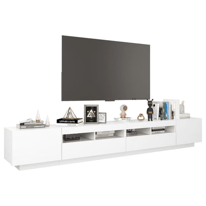 TV-Schrank mit LED-Leuchten Weiß 260x35x40cm