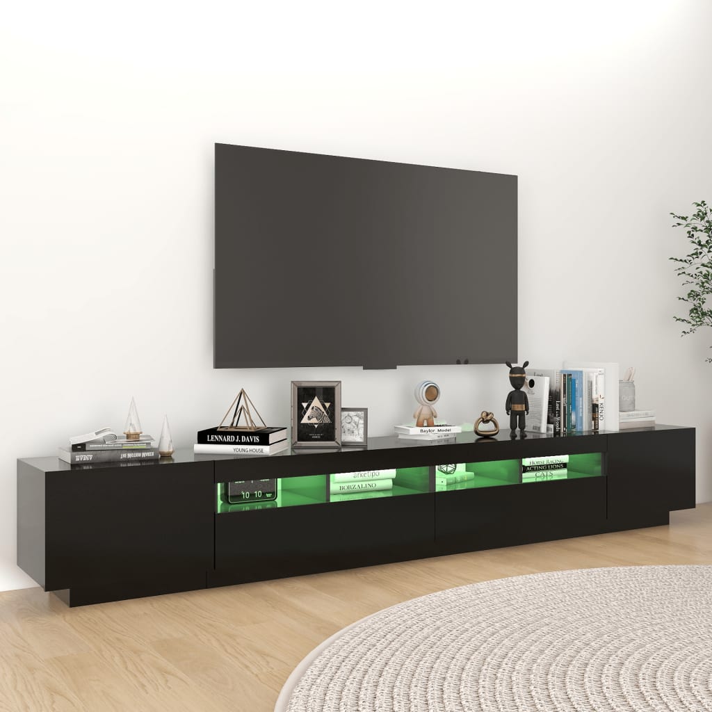 TV-Schrank mit LED-Leuchten Schwarz 260x35x40 cm