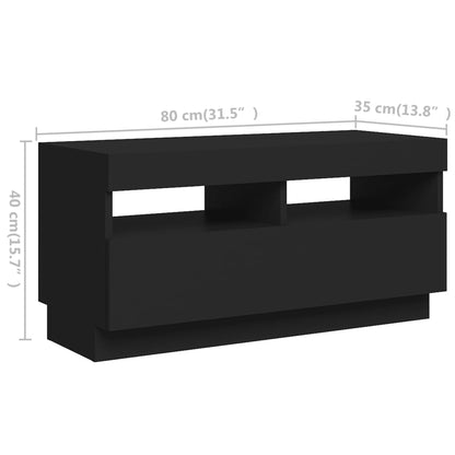 TV-Schrank mit LED-Leuchten Schwarz 260x35x40 cm