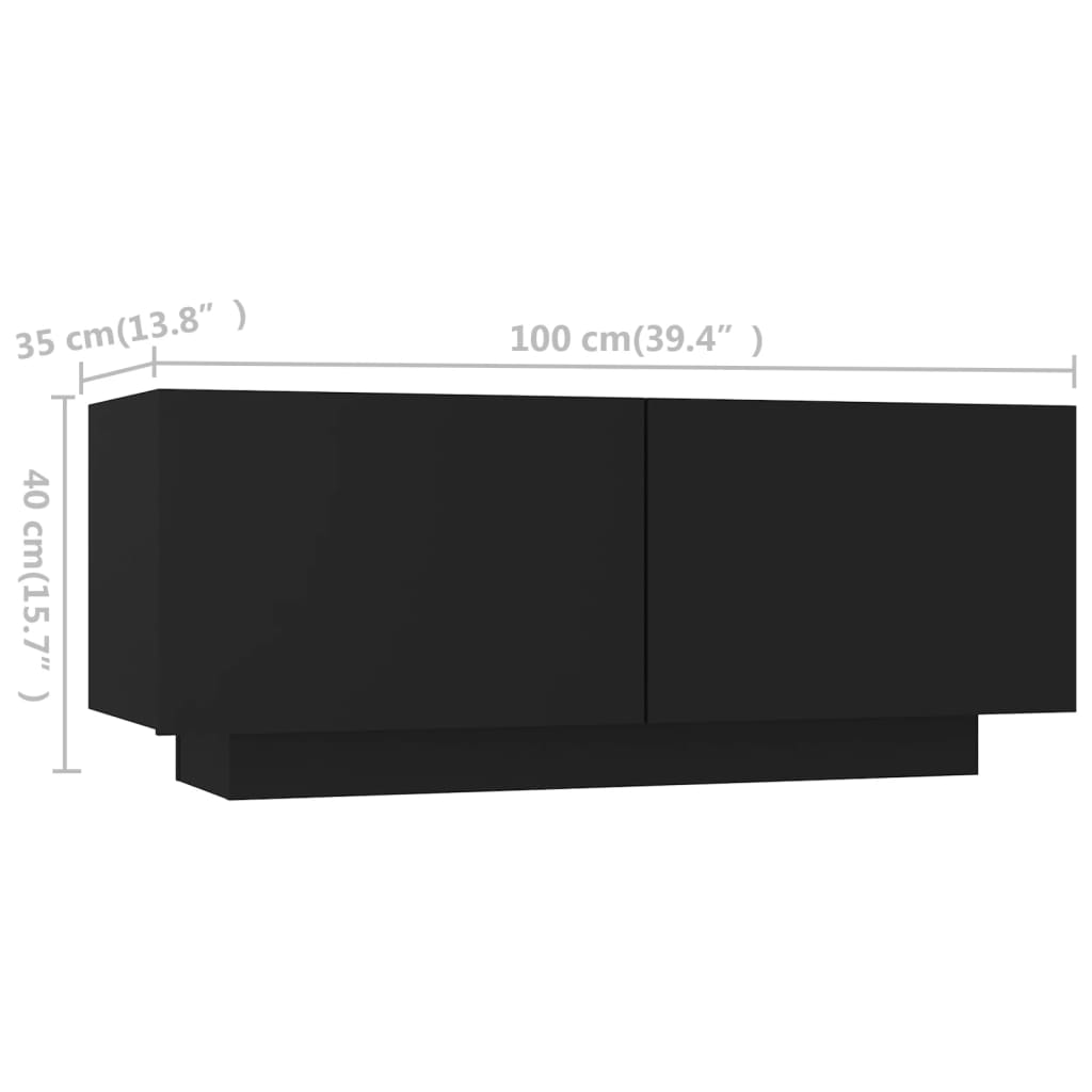 TV-Schrank mit LED-Leuchten Schwarz 260x35x40 cm