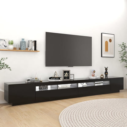 TV-Schrank mit LED-Leuchten Schwarz 300x35x40 cm